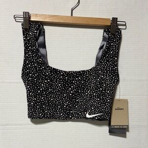 Nike Swim Women's Speckled Black Sports Top Bra - reversible